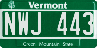 VT license plate NWJ443