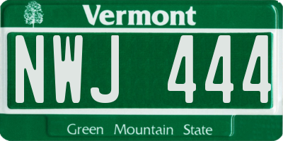 VT license plate NWJ444