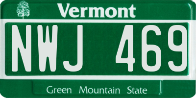 VT license plate NWJ469