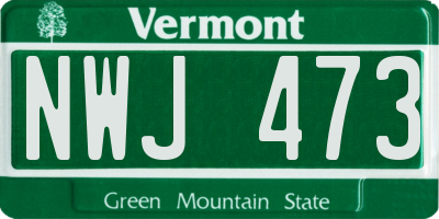 VT license plate NWJ473