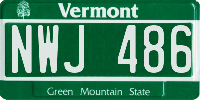 VT license plate NWJ486