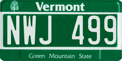 VT license plate NWJ499