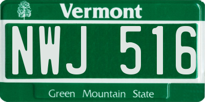 VT license plate NWJ516