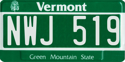 VT license plate NWJ519