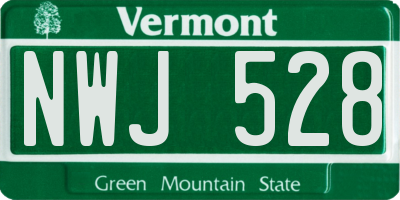 VT license plate NWJ528