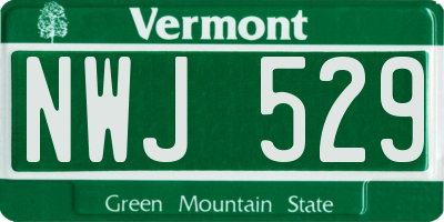 VT license plate NWJ529