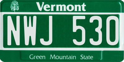 VT license plate NWJ530