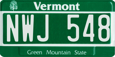 VT license plate NWJ548
