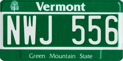 VT license plate NWJ556