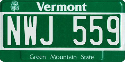 VT license plate NWJ559