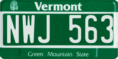 VT license plate NWJ563