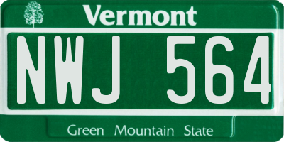 VT license plate NWJ564
