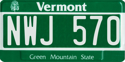 VT license plate NWJ570