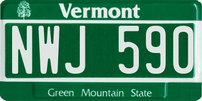 VT license plate NWJ590