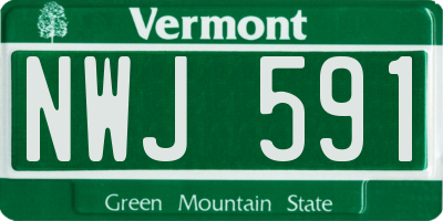 VT license plate NWJ591