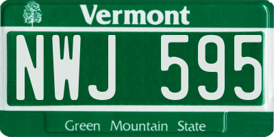 VT license plate NWJ595