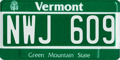 VT license plate NWJ609