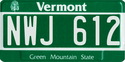 VT license plate NWJ612