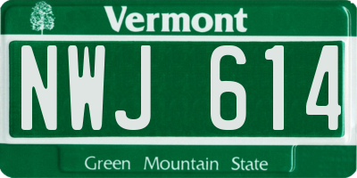 VT license plate NWJ614