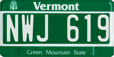 VT license plate NWJ619
