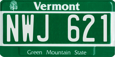 VT license plate NWJ621