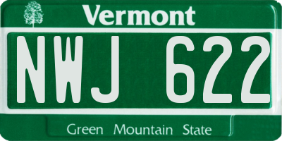 VT license plate NWJ622
