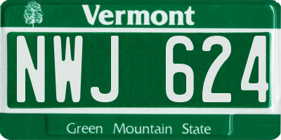 VT license plate NWJ624