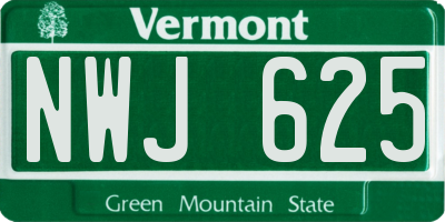 VT license plate NWJ625