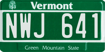VT license plate NWJ641