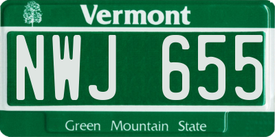 VT license plate NWJ655
