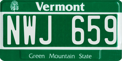 VT license plate NWJ659