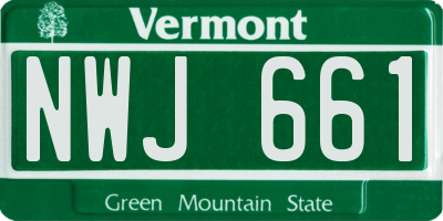 VT license plate NWJ661