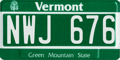 VT license plate NWJ676