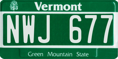 VT license plate NWJ677