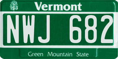 VT license plate NWJ682