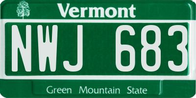 VT license plate NWJ683