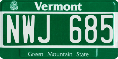 VT license plate NWJ685