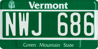 VT license plate NWJ686