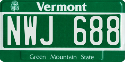 VT license plate NWJ688