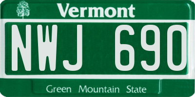 VT license plate NWJ690