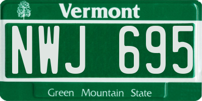 VT license plate NWJ695