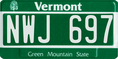 VT license plate NWJ697