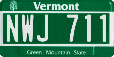 VT license plate NWJ711