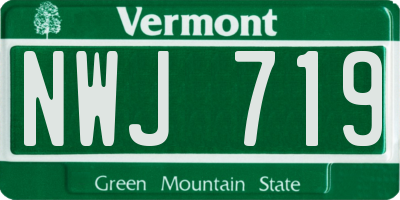 VT license plate NWJ719