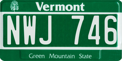 VT license plate NWJ746
