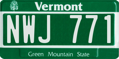 VT license plate NWJ771