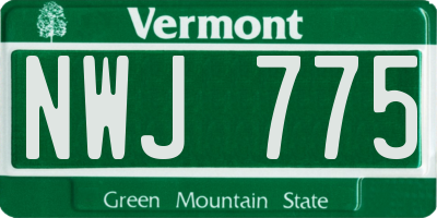 VT license plate NWJ775