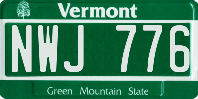 VT license plate NWJ776