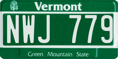 VT license plate NWJ779