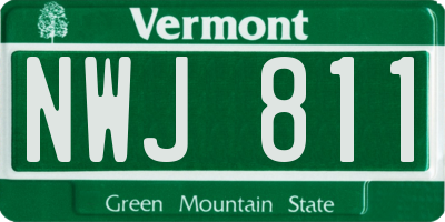 VT license plate NWJ811